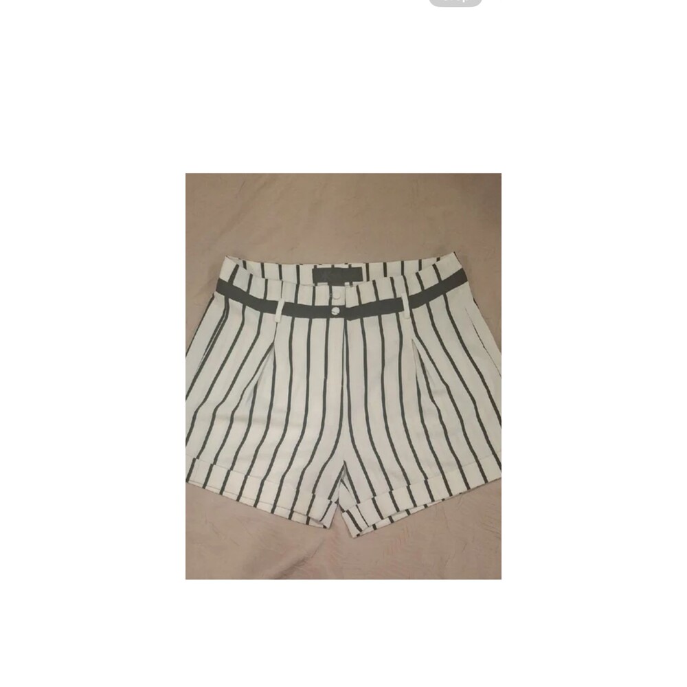 Kardashian Kollection Black and White Striped Women Shorts Size 10